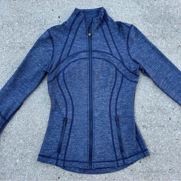 Lululemon Define Jacket Rulu Size 6 Heathered Hero Navy Blue Soft Stretch - Picture 2 of 6